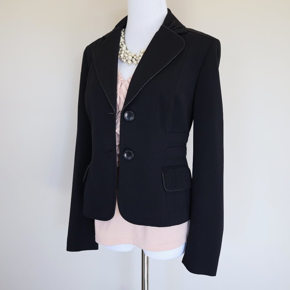 NINE WEST Size 2 Black Suit Jacket Blazer Career Interview